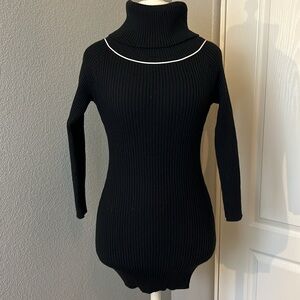 SHEIN Black Ribbed Turtleneck Long Sleeve Sweater Size Small
